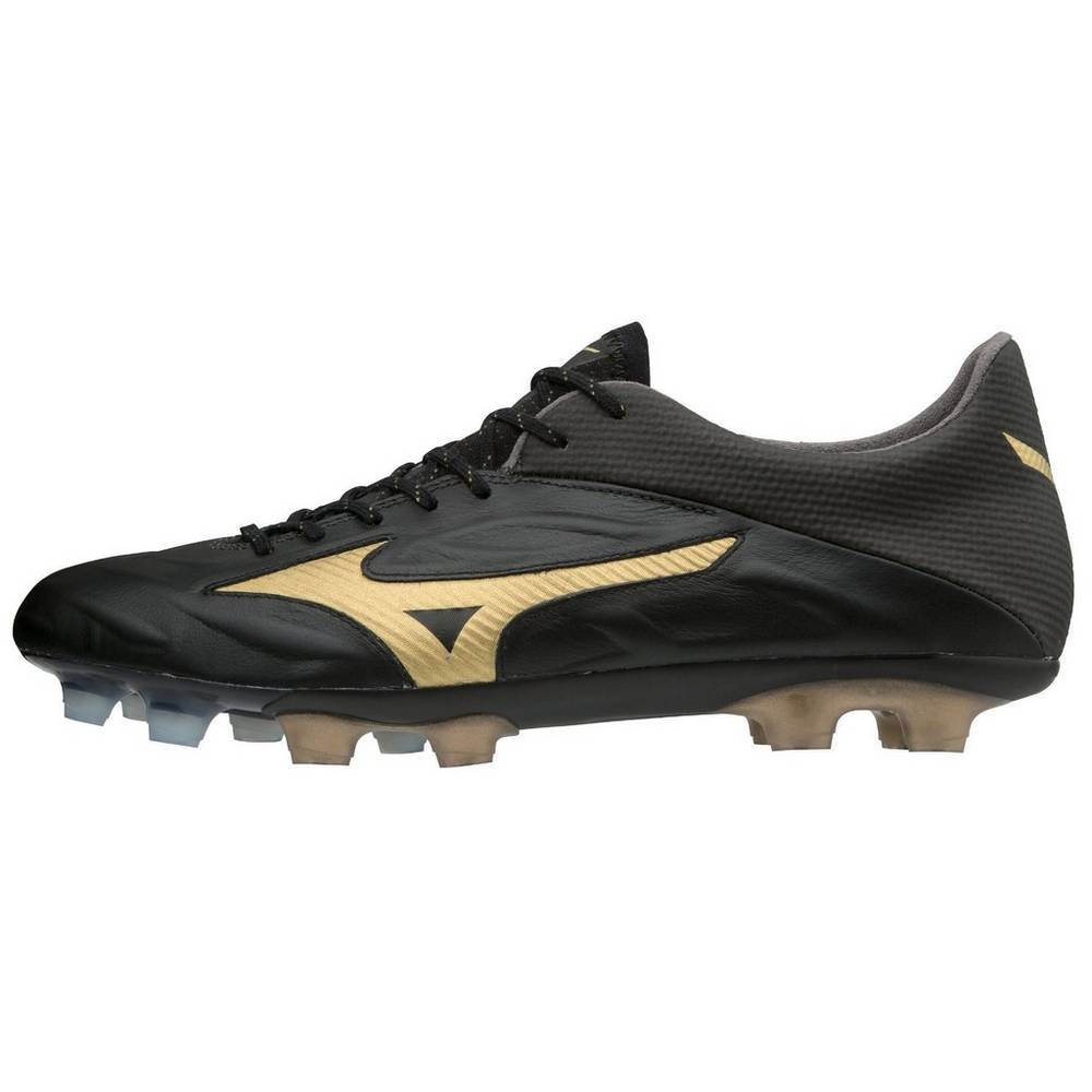 Mizuno Men's Rebula 2 V1 Made in Japan Soccer Cleats Black/Gold (540199-XDP)